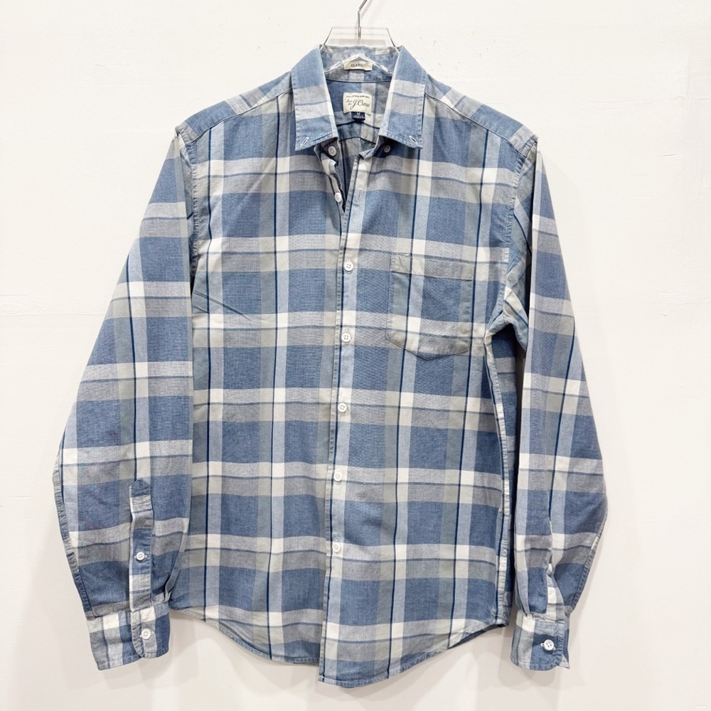 J. Crew Long Sleeve Button Down Shirt Plaid Grid Print Cotton Medium